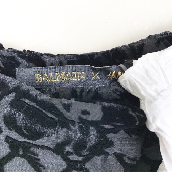 Balmain X H&M Black Velvet Pants Size 10 - Picture 6 of 8